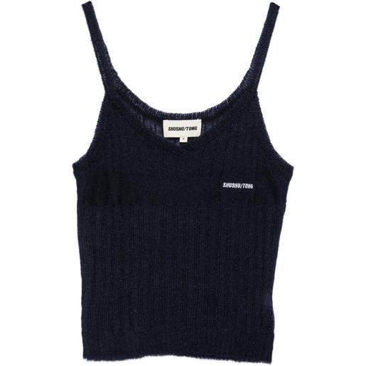 SHUSHU/TONG top con ricamo - blu