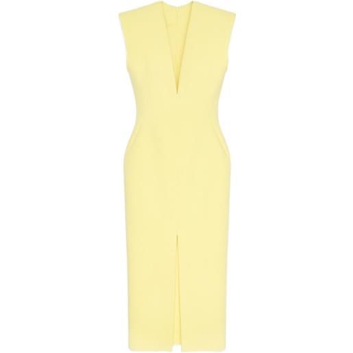 Givenchy abito midi a matita con scollo a v - giallo