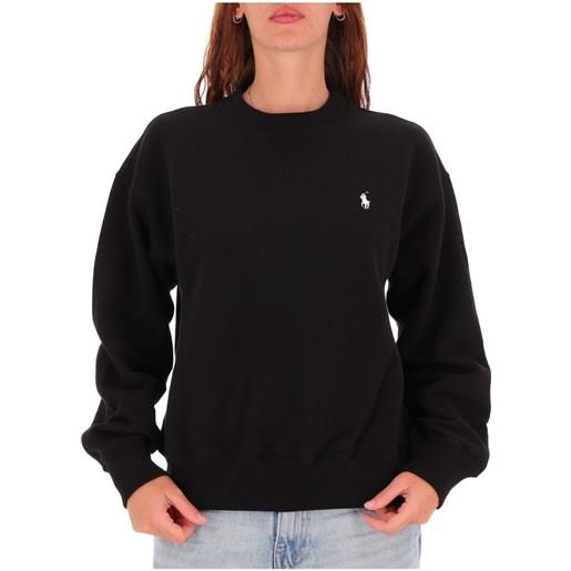 Polo Ralph Lauren felpa girocollo nera con pony bianco