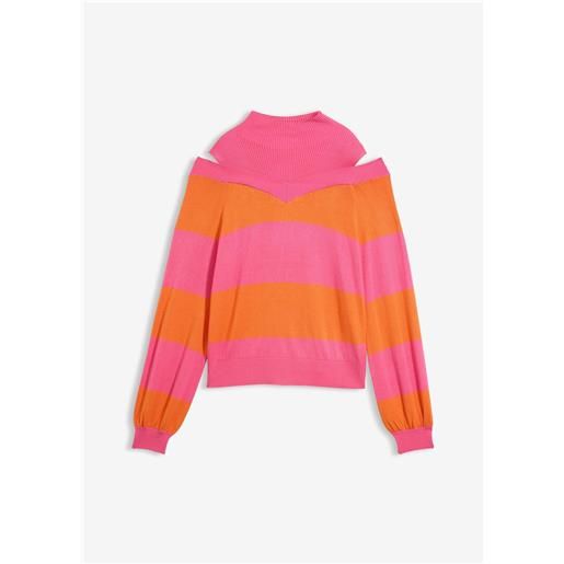 bonprix maglione in filato fine con cut-out sulle spalle-fucsia