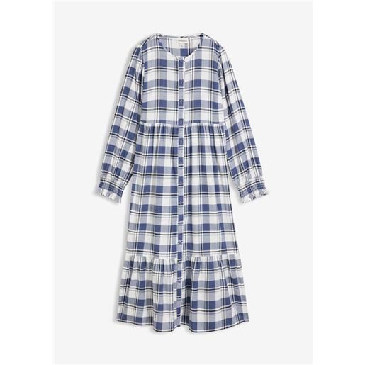 bonprix abito midi in flanella di puro cotone-blu