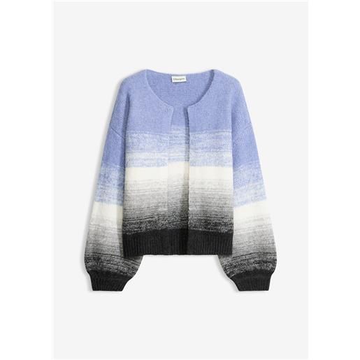 bonprix cardigan in morbido filato grosso misto lana-blu