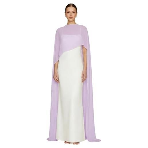 OZLCUA mantella lunga in chiffon da donna, poncho alto e basso, scialle in rete trasparente for abito sera, copricostume sposa