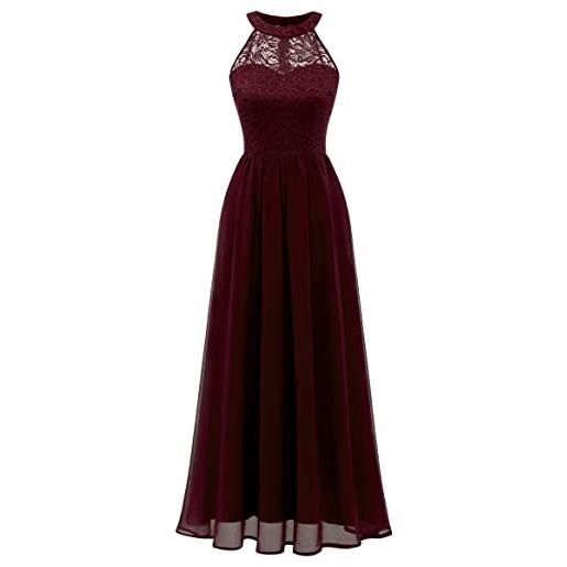 Wedtrend vestito da festa sera donna lungo elegante abito da matrimonio cocktail in chiffon pizzo