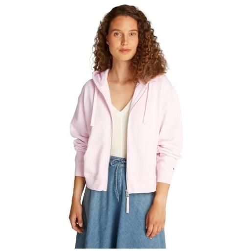 Tommy Hilfiger donna felpa con cerniera script zip con cappuccio