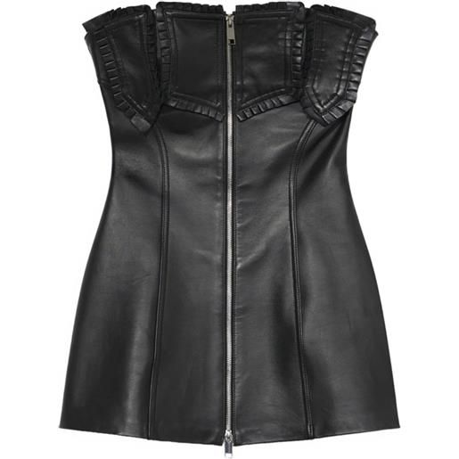 Blumarine abito corto con ruches - nero
