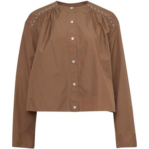 3.1 Phillip Lim stud-embellished gathered blouse - marrone