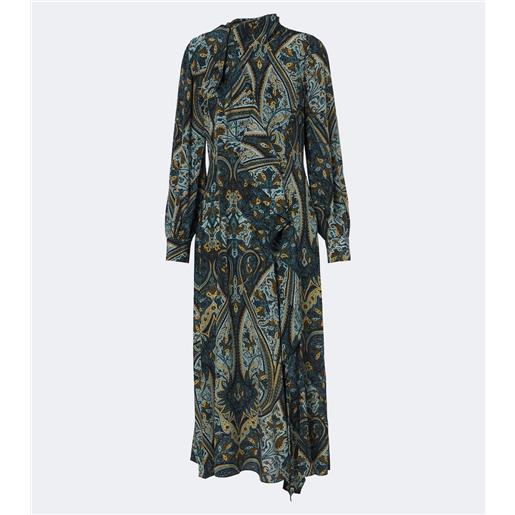 Ulla Johnson abito midi sabrina in crêpe de chine di seta