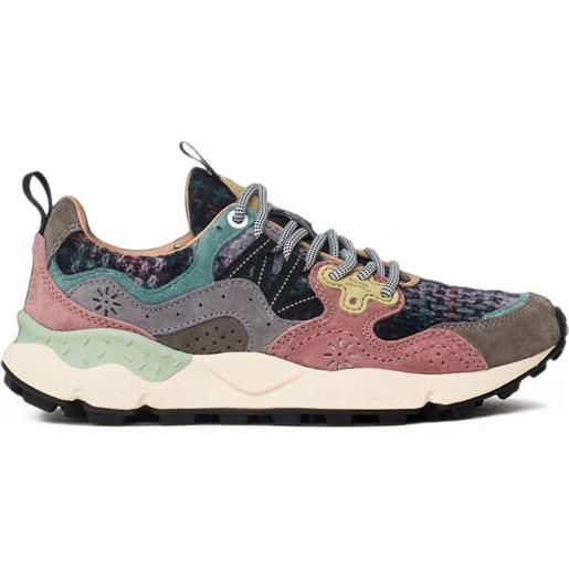 FLOWER MOUNTAIN yamano 3 suede-panelled sneakers - rosa