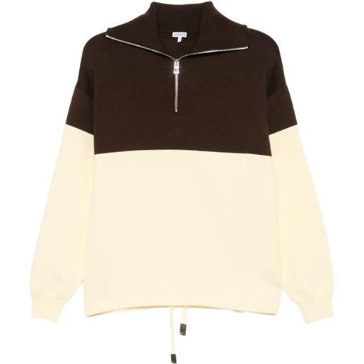 LOEWE maglione con design color-block e ricamo anagram - toni neutri