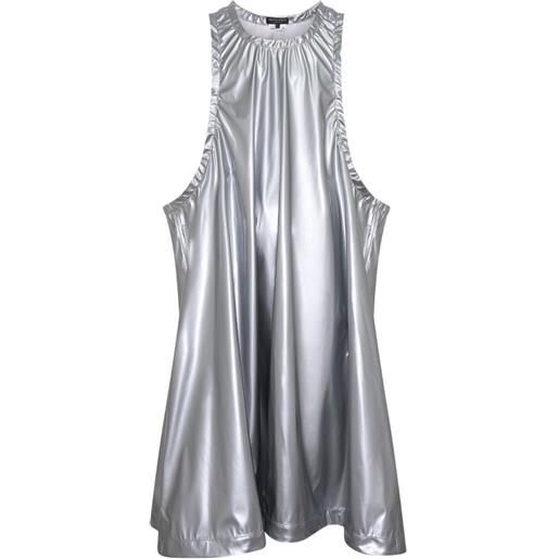 Comme des Garçons Homme Plus abito corto smanicato effetto metallizzato - argento