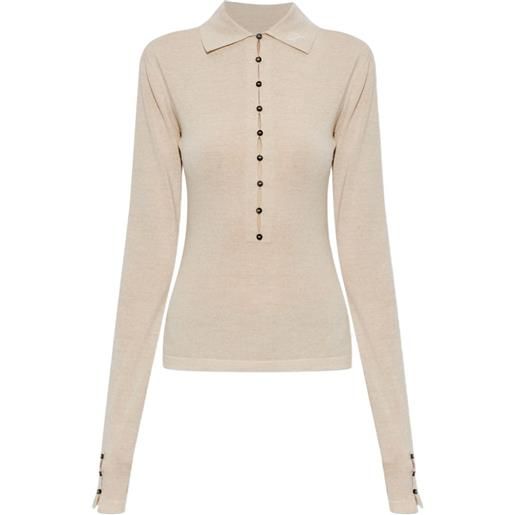 Jacquemus polo the merino a maniche lunghe - toni neutri