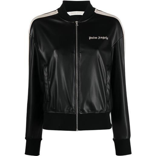 Palm Angels bomber in pelle sintetica - nero