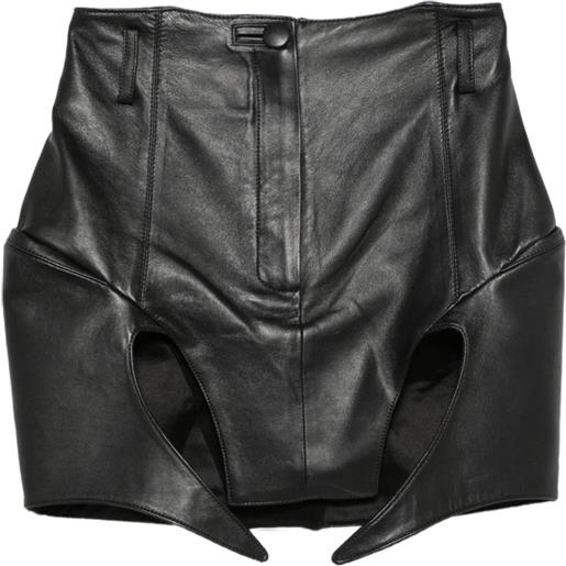 MITILIANE COUTURE minigonna in pelle con dettaglio cut-out - nero
