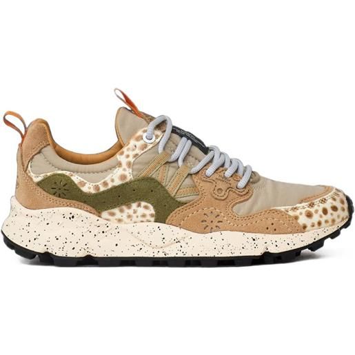 FLOWER MOUNTAIN yamano 3 uni animal-print panelled sneakers - toni neutri