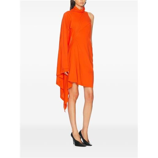 Balenciaga abito monospalla con drappeggio - arancione