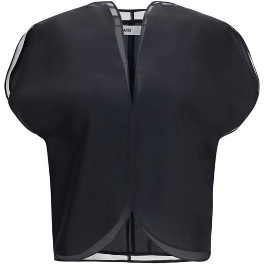 KHAITE blusa briar in seta - nero