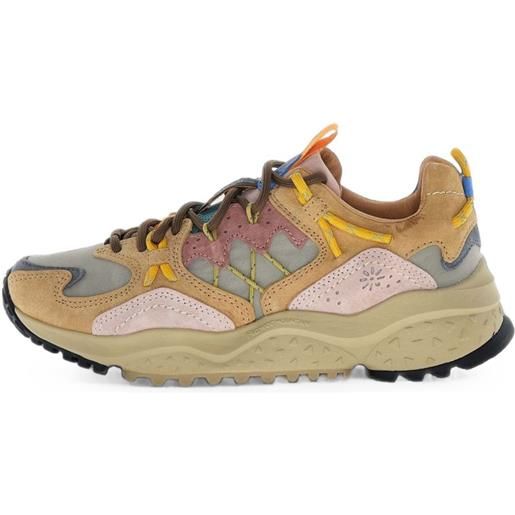 FLOWER MOUNTAIN sneakers yamabushi con inserti - marrone