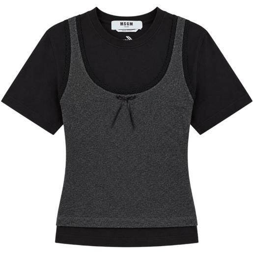 MSGM t-shirt con fiocco - nero