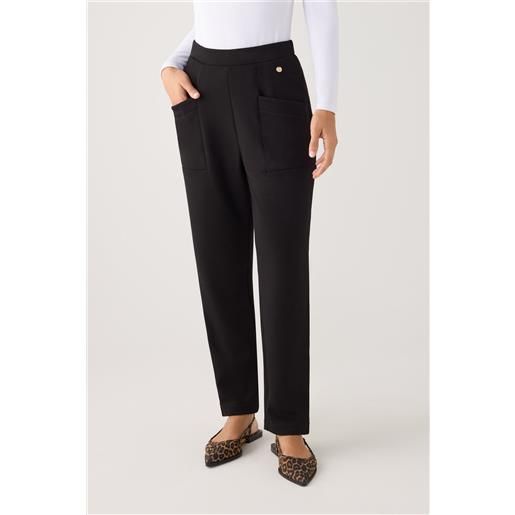 Ysabel Mora pantaloni in pile aderenti a vita alta con tasche, neri