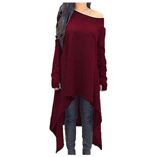 ZANZEA vestito maglione donna maniche lunghe asimmetrico elegante maglie lungo sciolto casual vestiti invernali