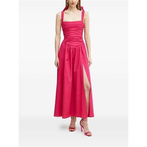 Bardot abito lungo mirelle con ruches - rosa