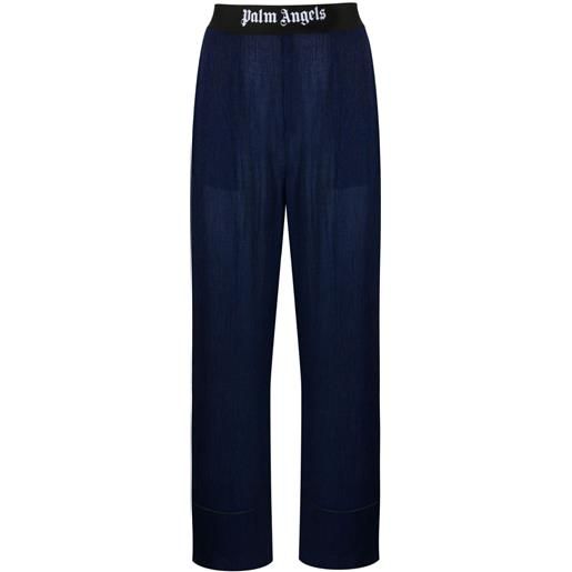 Palm Angels pantaloni soireé con logo - blu