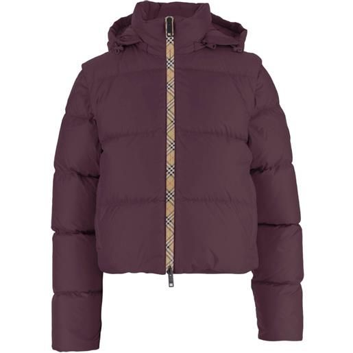 Burberry piumino langdale in nylon con maniche rimovibili - rosso