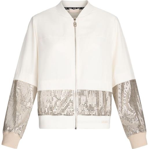 LIU JO bomber con paillettes - toni neutri