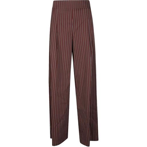 Patrizia Pepe pantaloni ampi a righe - marrone
