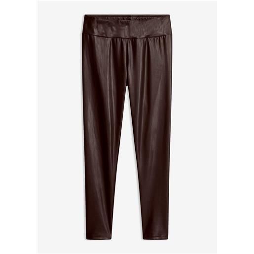 bonprix leggings termici in similpelle-marrone