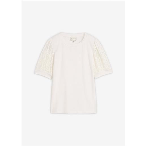 bonprix maglia in misto cotone-bianco