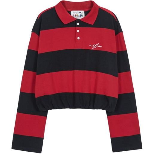 Marge Sherwood x peanuts polo a righe - rosso