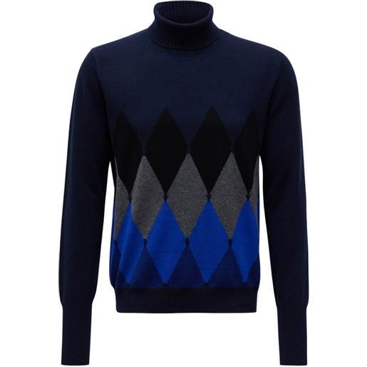 Ballantyne argyle-knit roll-neck sweater - blu
