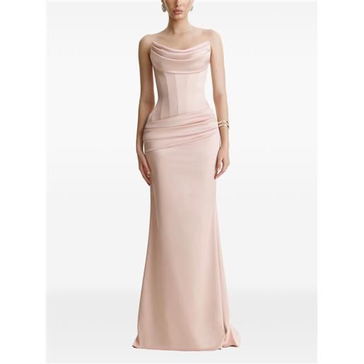 BENEDETTO draped corset maxi evening dress - rosa