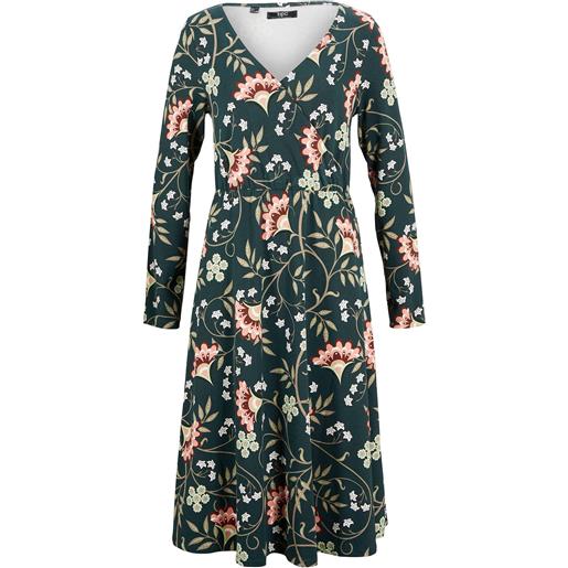 bonprix abito midi in jersey di cotone con effetto a portafoglio-verde