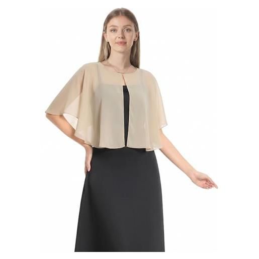 Hotshawl mantellina in chiffon per look leganti, morbida, da donna | morbido e confortevole, copertura per mantello da sposa, da indossare tutti i giorni con top o abito senza spalline