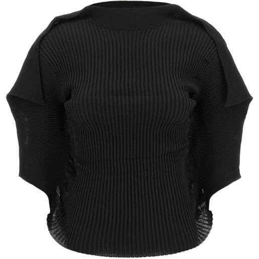 Issey Miyake blusa prance plissettata e drappeggiata - nero