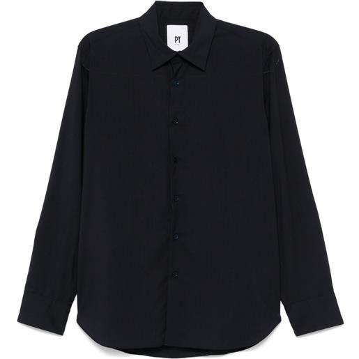 PT Torino camicia in lana vergine - blu