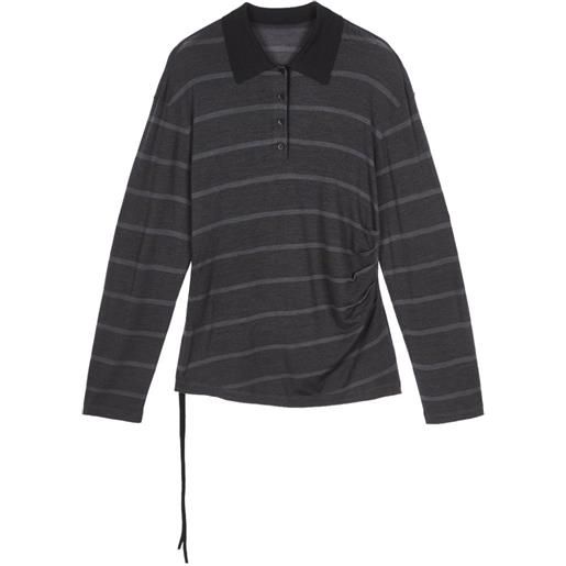LESS polo a righe - grigio
