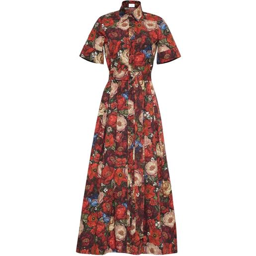 Adam Lippes abito leighton a fiori - rosso