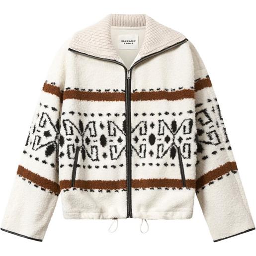 MARANT ÉTOILE giacca lijka con motivo geometrico - bianco