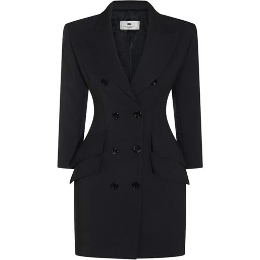 Elisabetta Franchi coat dress in lightweight crêpe fabric - nero