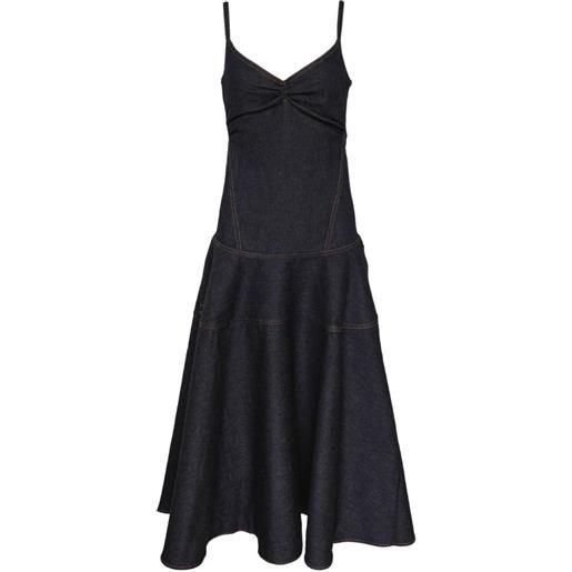 Jacquemus abito lungo the de-nîmes pina denim svasato - blu