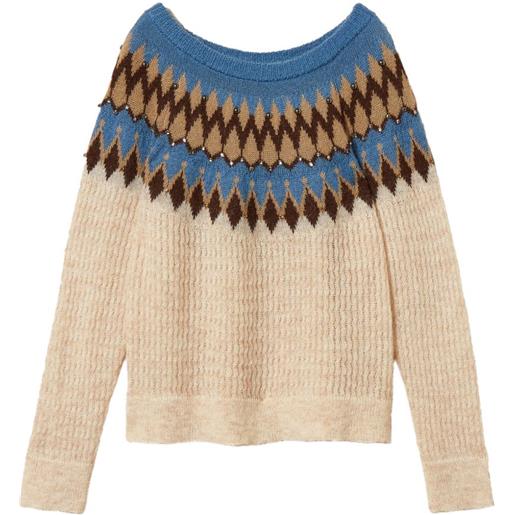 TWINSET maglione con decorazione - toni neutri