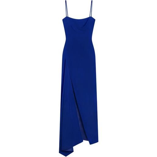Givenchy abito lungo con spacco in velluto - blu