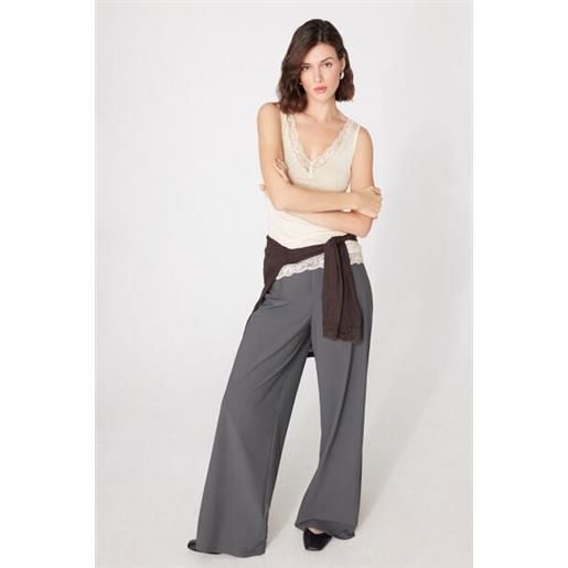 Tezenis canotta leggerissima lana merino e pizzo donna bianco