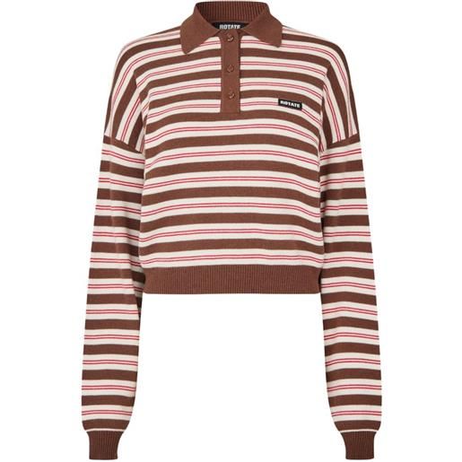 ROTATE BIRGER CHRISTENSEN polo slinky in maglia - marrone