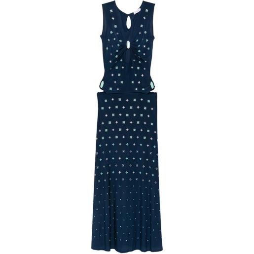 Rabanne embellished cut-out maxi dress - blu