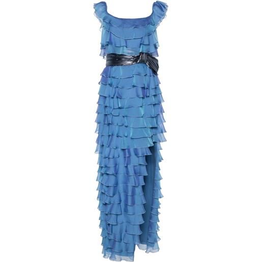 Gemy Maalouf abito da sera con spalle scoperte - blu